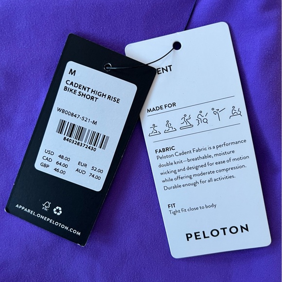 Peloton NWT Cadent 7” High Rise Bike Short in Purple Haze, size M - Picture 5 of 8